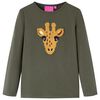 T-shirt enfants &agrave; manches longues kaki 140