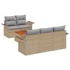 vidaXL Ensemble de canap&eacute; de jardin 6 pc Beige polyrotin