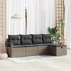 vidaXL Ensemble de canap&eacute; de jardin avec coussin 5 pcs Gris Poly rotin