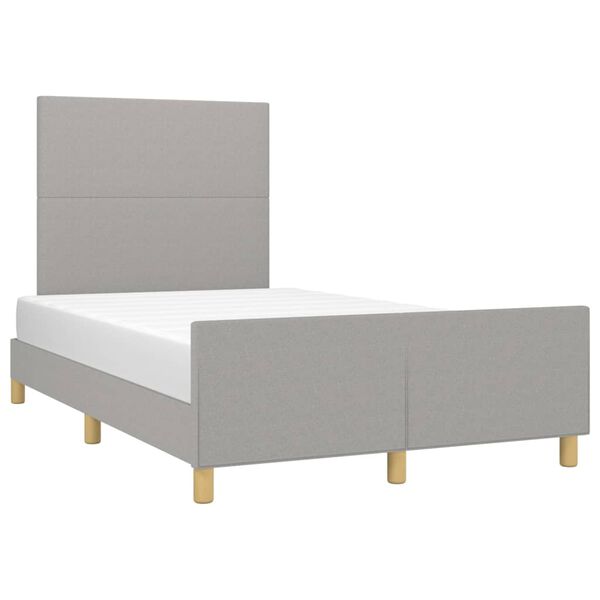vidaXL Cadre de lit sans matelas gris clair 120x200 cm tissu
