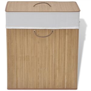 vidaXL Panier &agrave; linge rectangulaire Bambou Naturel