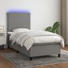 vidaXL Sommier &agrave; lattes de lit avec matelas et LED Gris fonc&eacute; 80x200cm