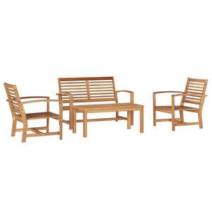 vidaXL Ensemble de canap&eacute; de jardin 4 pc Naturel Bois de teck massif