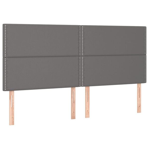 vidaXL T&ecirc;te de lit Gris 200x5x118/128 cm Similicuir