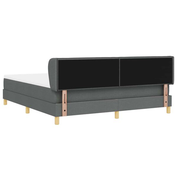 vidaXL Lit &agrave; ressorts avec matelas Gris fonc&eacute; 180 x 200 cm tissu
