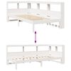 vidaXL Lit biblioth&egrave;que sans matelas blanc 90x190cm bois de pin massif