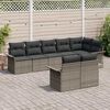 vidaXL Ensemble de canap&eacute; de jardin avec coussin 8 pcs Gris polyrotin