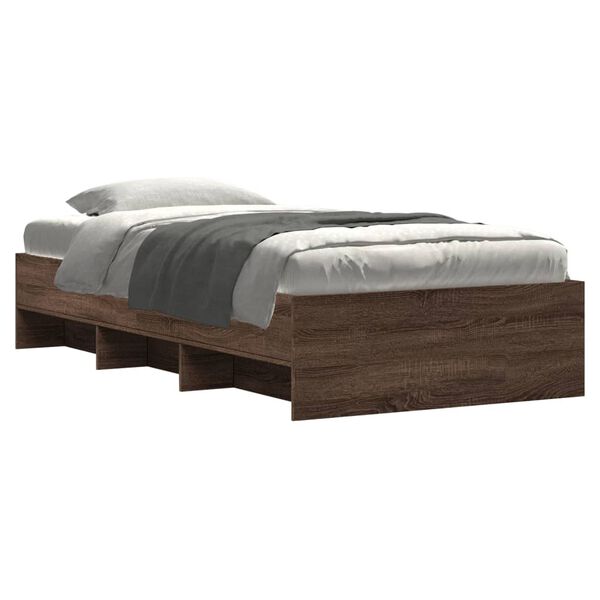 vidaXL Cadre de lit sans matelas ch&ecirc;ne marron 90x200cm bois ing&eacute;nierie