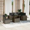 vidaXL Salon de jardin 6 pcs avec coussins gris r&eacute;sine tress&eacute;e