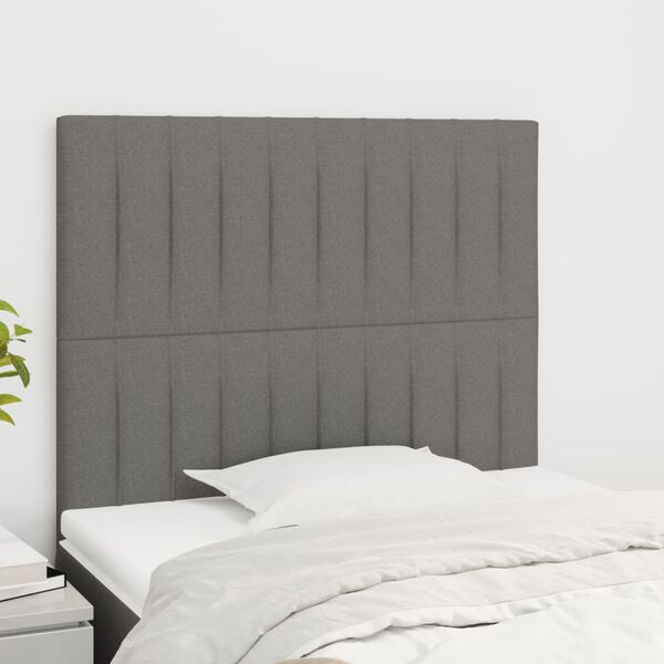 vidaXL T&ecirc;te de lit Gris fonc&eacute; 80x5x118/128 cm Tissu