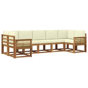 vidaXL Ensemble de canap&eacute;s d'ext&eacute;rieur 7 pcs Naturel et Cr&egrave;me
