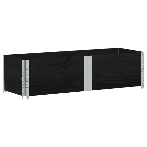 vidaXL Colliers de palette 2 pcs noir 150x50 cm bois de pin solide