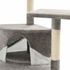 vidaXL Arbre &agrave; chat avec griffoirs en sisal 203 cm Gris et Blanc