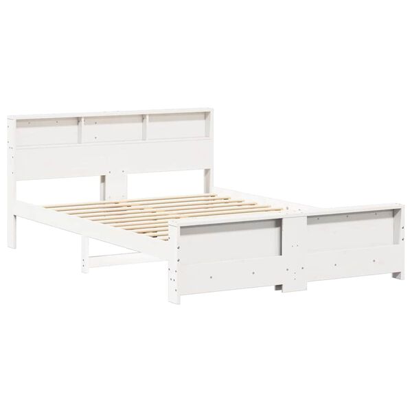 vidaXL Cadre de lit Blanc 150 x 200 cm Bois d'ing&eacute;nierie