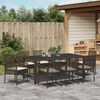 vidaXL Ensemble de salle &agrave; manger pour jardin 9 pcs Marron polyrotin