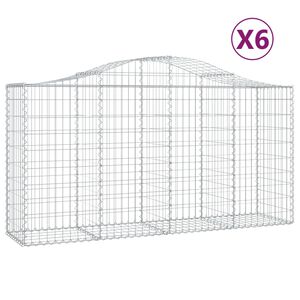 vidaXL Paniers &agrave; gabions arqu&eacute;s 6 pcs 200x50x100/120 cm fer galvanis&eacute;