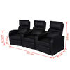 vidaXL Fauteuil inclinable &agrave; 3 places cuir synth&eacute;tique noir