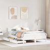 vidaXL Cadre de lit avec tiroirs blanc 140x190 cm bois de pin massif