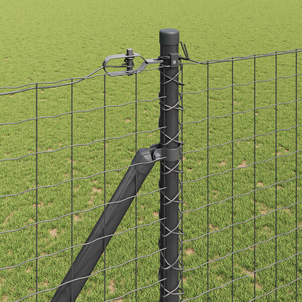 vidaXL Poteau de cl&ocirc;ture. 52 pcs Gris 3,2 x 3,2 x 215 cm