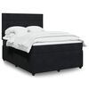 vidaXL Sommier &agrave; lattes de lit avec matelas Noir 140x190 cm Velours