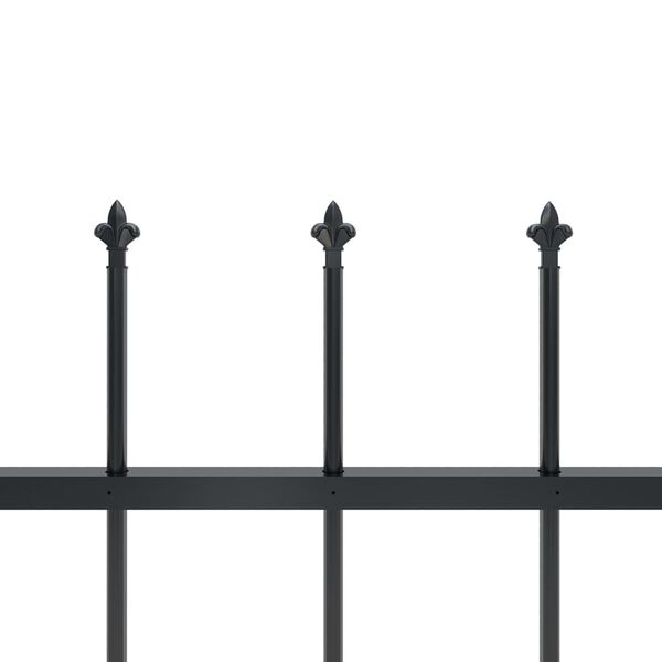 vidaXL Cl&ocirc;ture de jardin avec dessus en forme de lance en acier 1781,5 x 120 cm Noir