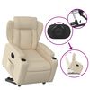 vidaXL Fauteuil inclinable &eacute;lectrique cr&egrave;me tissu