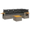 vidaXL Salon de jardin 6 pcs avec coussins gris r&eacute;sine tress&eacute;e