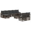 vidaXL Ensemble de canap&eacute; de jardin 10 pc Gris polyrotin