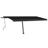 vidaXL Auvent manuel r&eacute;tractable avec LED 500x300 cm Anthracite