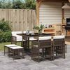 vidaXL Ensemble &agrave; manger de jardin et coussins 9 pcs marron poly rotin