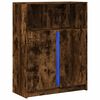 vidaXL Buffet avec LED ch&ecirc;ne fum&eacute; 77x34x100 cm bois d'ing&eacute;nierie