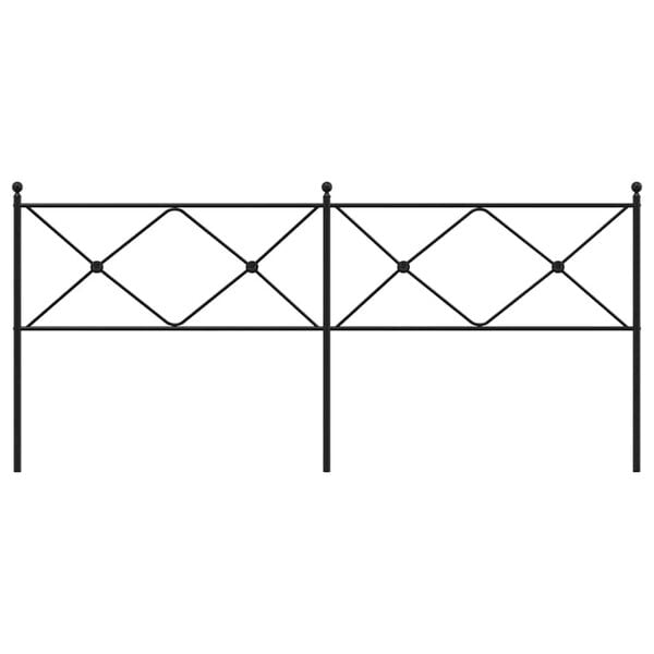 vidaXL T&ecirc;te de lit de remplacement m&eacute;tal noir 200 cm