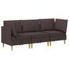 vidaXL Canap&eacute; modulaire avec rangement 3 pcs Marron fonc&eacute; Tissu