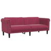 vidaXL Ensemble de canap&eacute;s 3 pcs rouge bordeaux velours