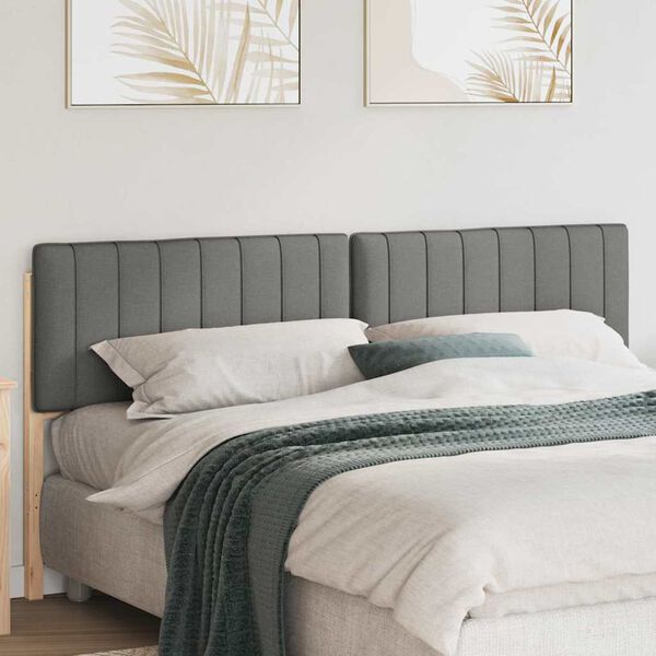 vidaXL T&ecirc;te de lit capitonn&eacute;e Marron et gris clair 200 cm Pin massif