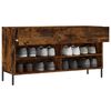 vidaXL Banc &agrave; chaussures ch&ecirc;ne fum&eacute; 102x35x55 cm bois d'ing&eacute;nierie