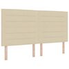 vidaXL Lit &agrave; ressorts avec matelas Cr&egrave;me 200 x 200 cm tissu