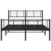 vidaXL Cadre de lit m&eacute;tal sans matelas avec pied de lit noir 140x190cm