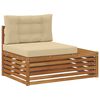 vidaXL Ensemble de canap&eacute;s d'ext&eacute;rieur 2 Pi&egrave;ce Naturel et Beige