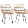 vidaXL Chaises de jardin lot de 2 accoudoir 56x64x80 cm R&eacute;sine tress&eacute;e