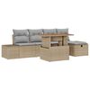 vidaXL Ensemble de canap&eacute; de jardin 6 pcs Beige polyrotin