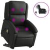 vidaXL Fauteuil inclinable de massage &eacute;lectrique noir cuir v&eacute;ritable