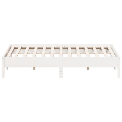 vidaXL Cadre de lit sans matelas blanc 200x200 cm bois massif de pin