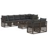vidaXL Ensemble de canap&eacute; de jardin 9 pcs Gris polyrotin