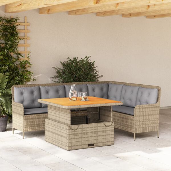 vidaXL Salon de jardin avec coussins 2 pcs beige r&eacute;sine tress&eacute;e