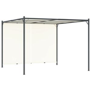 vidaXL Pergola avec toit r&eacute;glable Cr&egrave;me Blanc 3x3 m Acier