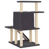 vidaXL Arbre &agrave; chat avec griffoirs en sisal gris fonc&eacute; 97 cm