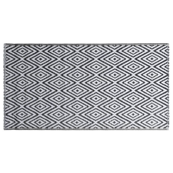 vidaXL Tapis d'ext&eacute;rieur ARAKIL Blanc et noir 160x230 cm PP