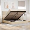 VidaXL Cadre de lit ottoman avec matelas cr&egrave;me 160x200 cm tissu
