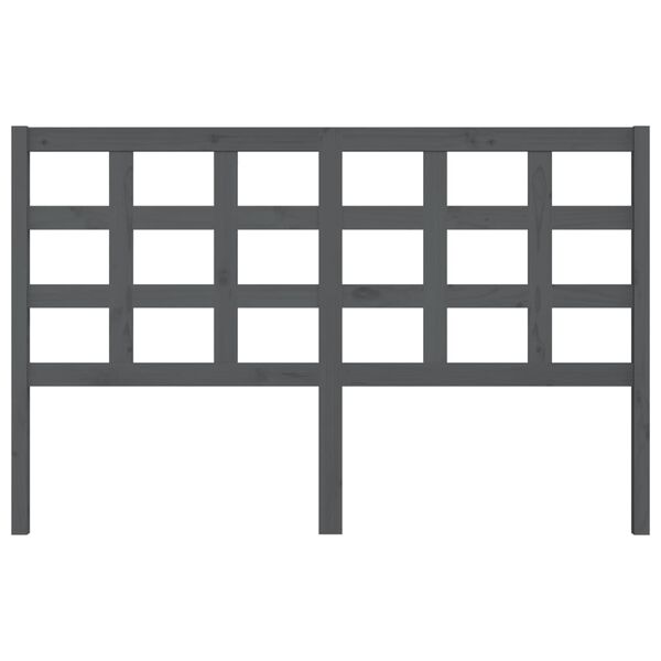 vidaXL T&ecirc;te de lit Gris 156x4x100 cm Bois massif de pin